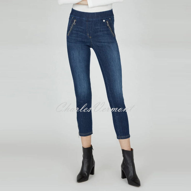 Robell Nena 09 - 7/8 Cropped Denim Jean 52489-54139-64 (Blue Denim)