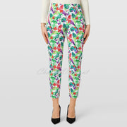 Robell Bella 09 - 7/8 Cropped Trouser - Style 51560-5633-10 (Abstract Floral Print)