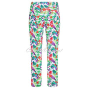 Robell Bella 09 - 7/8 Cropped Trouser - Style 51560-5633-10 (Abstract Floral Print)