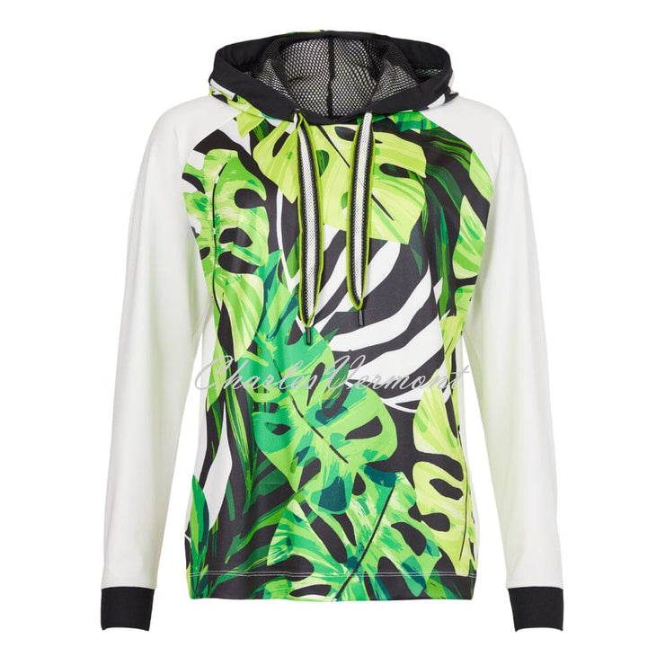 I'cona Tropical Palm Leaf Hooded Sweater - Style 64323-60291-820