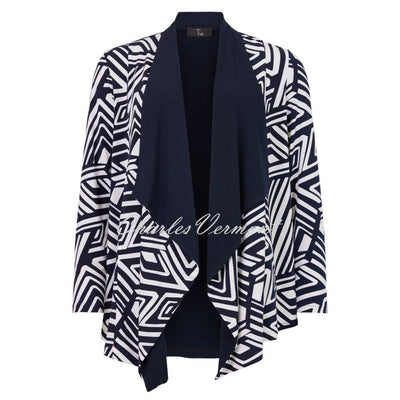 Tia Geometric Print Waterfall Style Cover-Up Jacket - Style 77615-7948-69