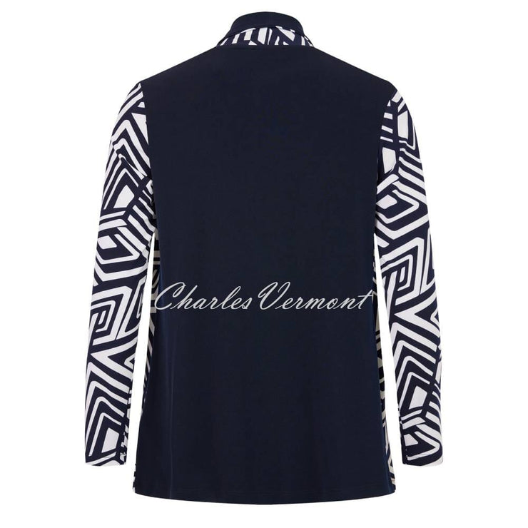 Tia Geometric Print Waterfall Style Cover-Up Jacket - Style 77615-7948-69