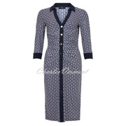 Tia Geometric Print Button Effect Dress with Shimmer Sequin Print - Style 78903-7943-69