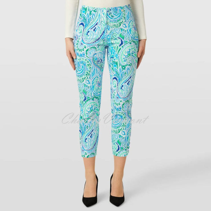 Robell Lena 09 - 7/8 Cropped Trouser - Style 52550-5654-75 (Paisley Print)