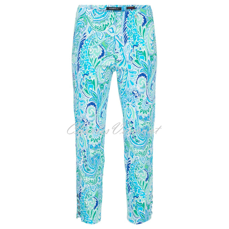 Robell Lena 09 - 7/8 Cropped Trouser - Style 52550-5654-75 (Paisley Print)