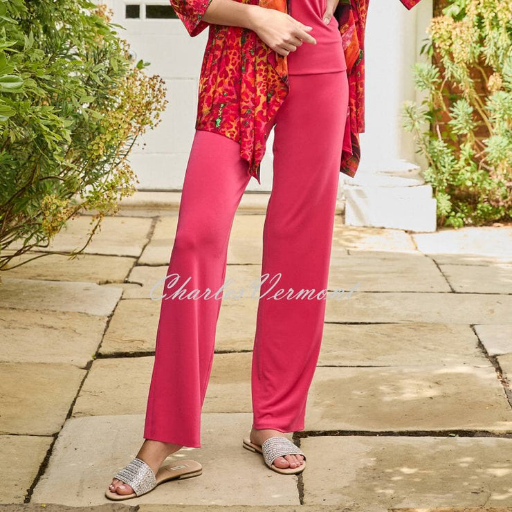 Tia Wide Leg Trouser - Style 71179-7093-4601 (Raspberry)