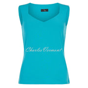 Tia Camisole Top with Sweetheart Neckline - Style 73051-7093-7304 (Aqua) 