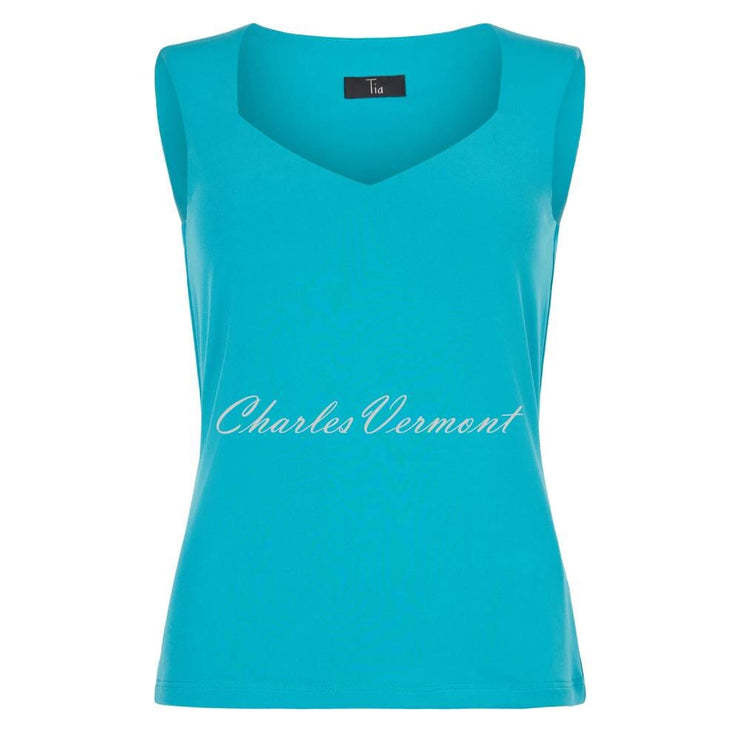 Tia Camisole Top with Sweetheart Neckline - Style 73051-7093-7304 (Aqua) 