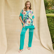 Tia Wide Leg Trouser - Style 71179-7093-7304 (Aqua)