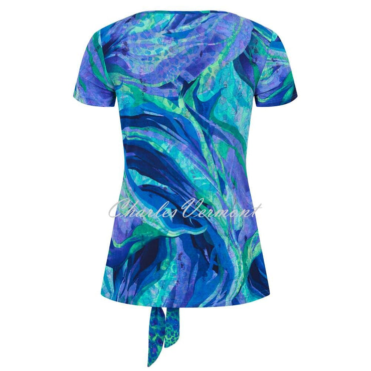 Tia Printed Top with Knot Tie Hem - Style 73089-7964-76