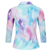 Tia Pastel Watercolour Print Zip Top - Style 77646-7969-52