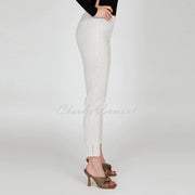 Robell Bella 09 - 7/8 Cropped Slim Fit Stripe Trouser 52483-54375-14 (Beige / White)