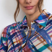 Tinta 'Irene' Abstract Plaid Print Jersey Blouse - Style 3859414
