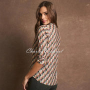 Tinta 'Leonia-A' V-Neck Top - Style 3891105 (Khaki / Multi)