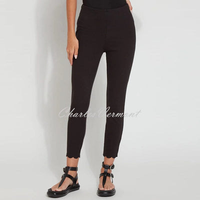 Lysse Denim Legging With Scalloped Hem - Style 1923 (Black)