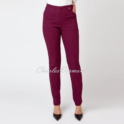 Robell Marie Full Length Trouser 51412-54145-561 (Winter Red Paisley Jacquard)