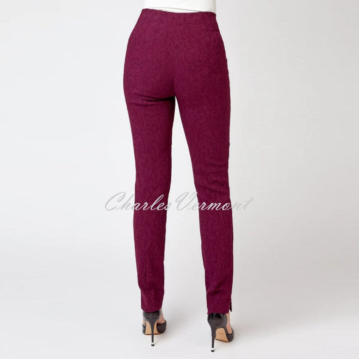 Robell Marie Full Length Trouser 51412-54145-561 (Winter Red Paisley Jacquard)