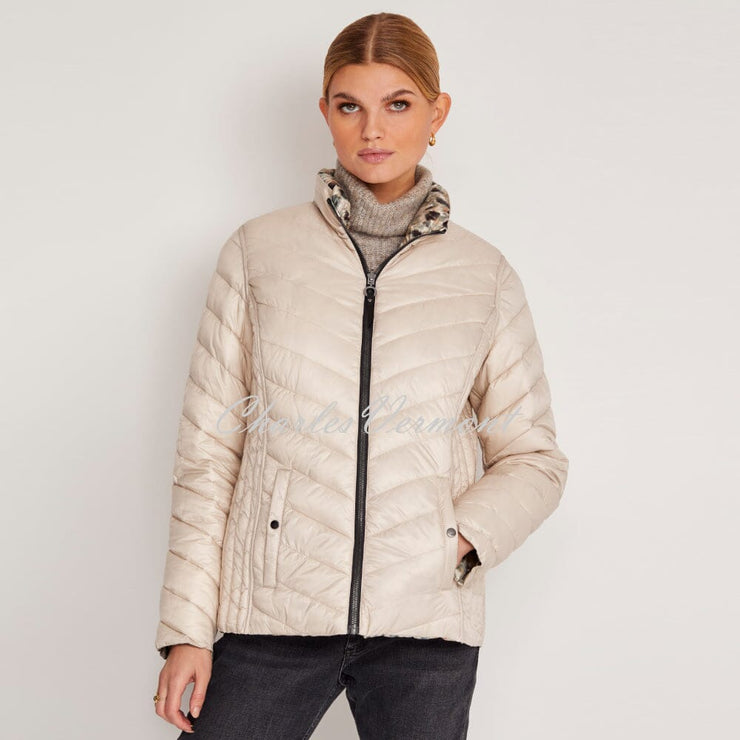 Frandsen Lightly Padded 2-in-1 Reversible Jacket - Style 726-588-8511 (Pale Beige / Dark Brown / Khaki / Multi)