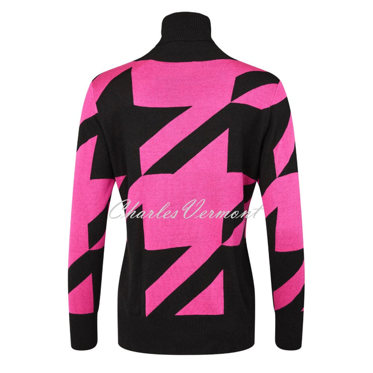 Habella Houndstooth Diamante Sweater - Style 54128-60002-43 (Pink / Black)