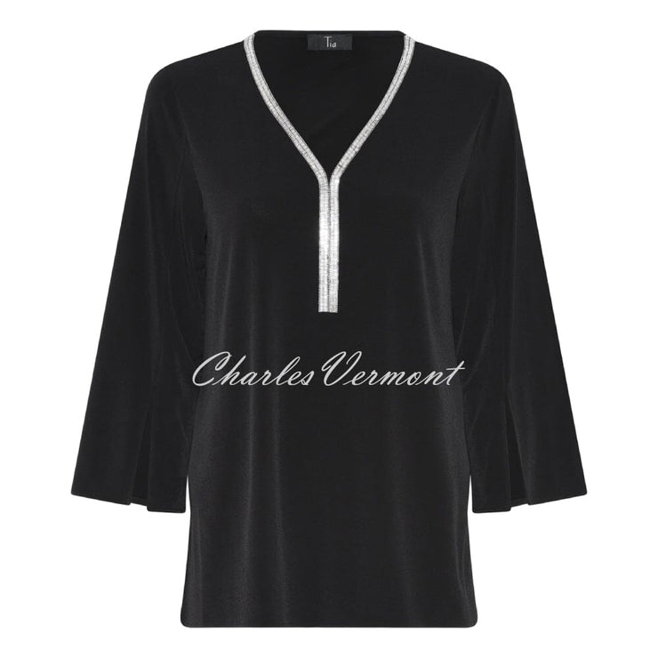 Tia Top With Diamante Neckline - Style 73035-7093-9000