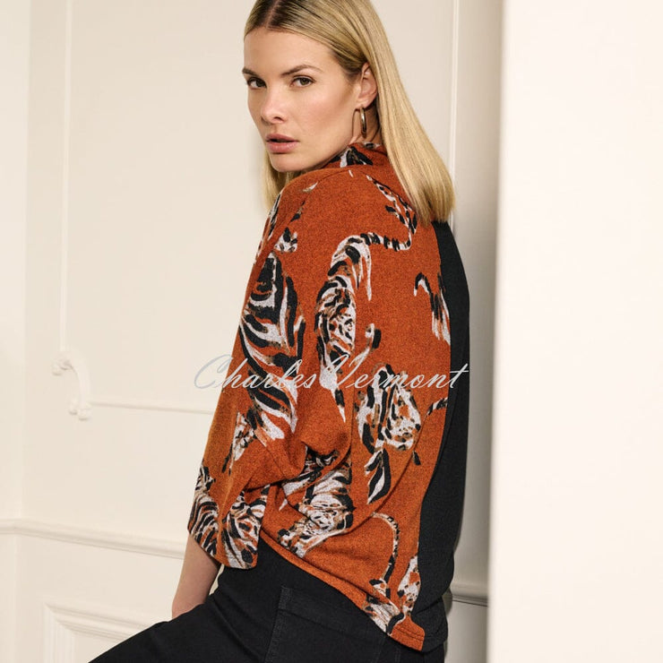 Joseph Ribkoff Tiger Print Sweater Top - Style 233100