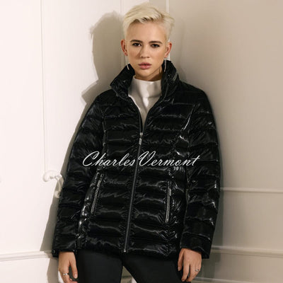 Black Quilted Puffer Zip Sac – maeree