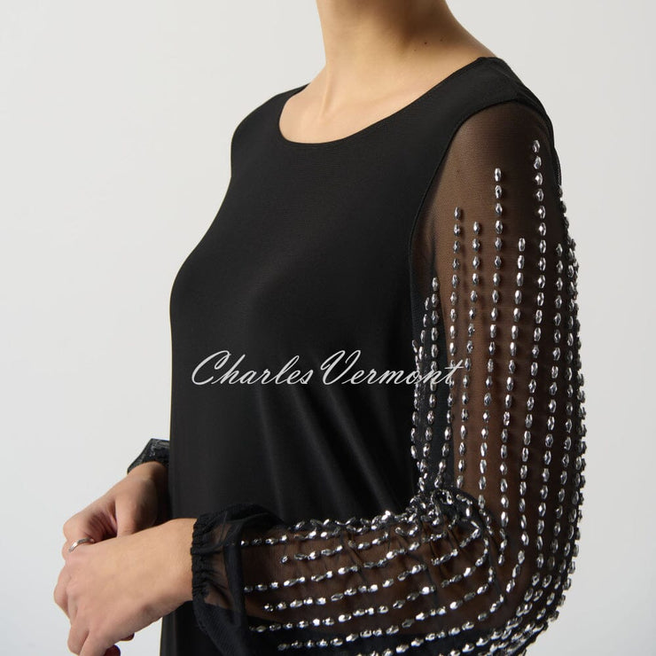 Joseph Ribkoff Asymmetric Tunic Top With Beading Detail - Style 233002