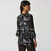 Joseph Ribkoff Ruffle Sleeve Face Print Top - Style 233052