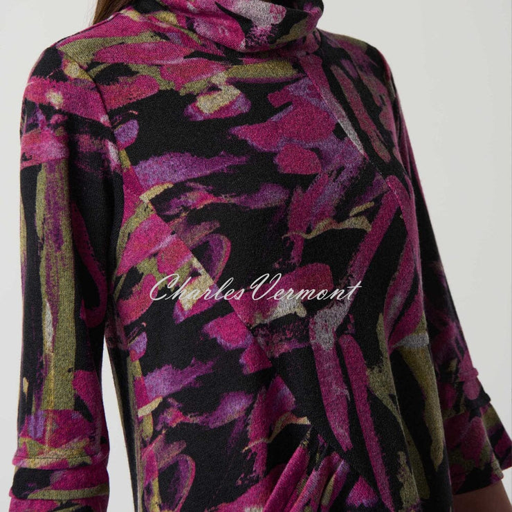 Joseph Ribkoff Abstract Print Cowl Neck Tunic Top - Style 233056Joseph Ribkoff Abstract Print Cowl Neck Tunic Top - Style 233056
