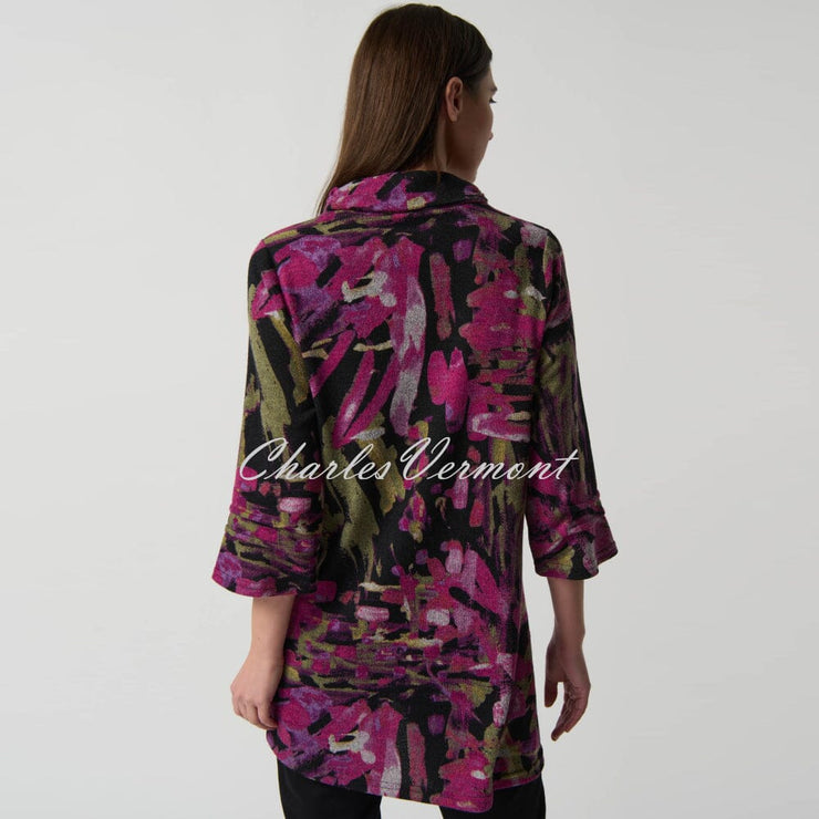 Joseph Ribkoff Abstract Print Cowl Neck Tunic Top - Style 233056Joseph Ribkoff Abstract Print Cowl Neck Tunic Top - Style 233056