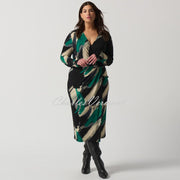 Joseph Ribkoff Abstract Print Mock Wrap Dress- Style 233127