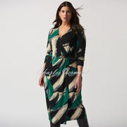 Joseph Ribkoff Abstract Print Mock Wrap Dress- Style 233127