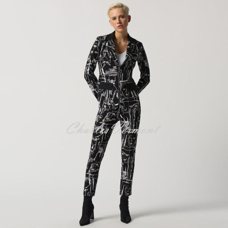 Joseph Ribkoff Face Print Cropped Trouser - Style 233278