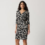 Joseph Ribkoff Abstract Print Mock Wrap Dress - Style 233307