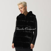Joseph Ribkoff Reversible Faux Fur Hooded Gilet - Style 233921