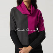 Joseph Ribkoff Colour-Block Cowl Neck Sweater Top - Style 233954