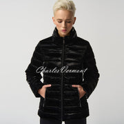 Joseph Ribkoff High Gloss Puffer Jacket with Diamante Detail - Style 233967