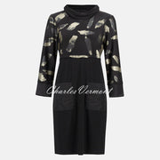 Joseph Ribkoff Abstract Metallic Print Cocoon Dress - Style 234100
