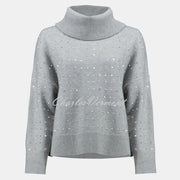 Joseph Ribkoff Studded Cowl Neck Sweater - Style 234909