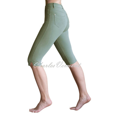 Marble Pedal Pusher Slim Leg Jean – Style 2409-123 (Khaki)
