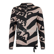 I'cona Abstract Animal Print Sweater With Drawstring Hem - Style 64230-60002-15