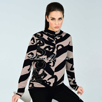 I'cona Abstract Animal Print Sweater With Drawstring Hem - Style 64230-60002-15