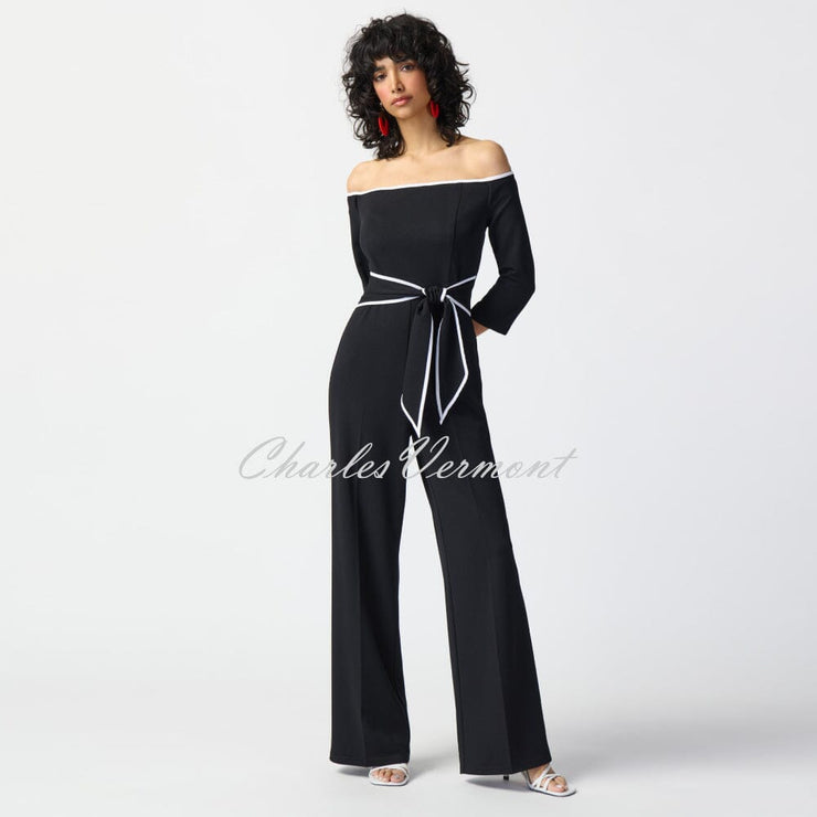 Joseph Ribkoff Off-The-Shoulder Wide-Leg Jumpsuit - Style 241009