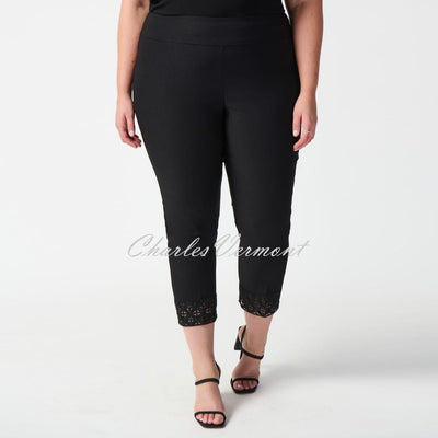 Joseph Ribkoff Lace Detail Trouser - Style 241102 (Black)