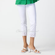 Joseph Ribkoff Lace Detail Trouser - Style 241102 (White)
