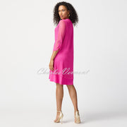 Joseph Ribkoff Mesh V-neck Dress - Style 241115 (Ultra Pink)