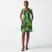Joseph Ribkoff Tropical Leaf Print Sleeveless Dress - Style 241119