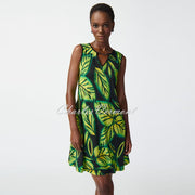 Joseph Ribkoff Tropical Leaf Print Sleeveless Dress - Style 241119