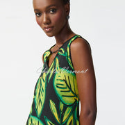 Joseph Ribkoff Tropical Leaf Print Sleeveless Dress - Style 241119