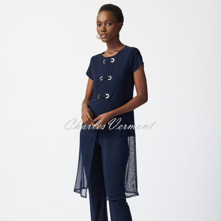 Joseph Ribkoff Mesh Tunic Top With Eyelet Detail - Style 241142